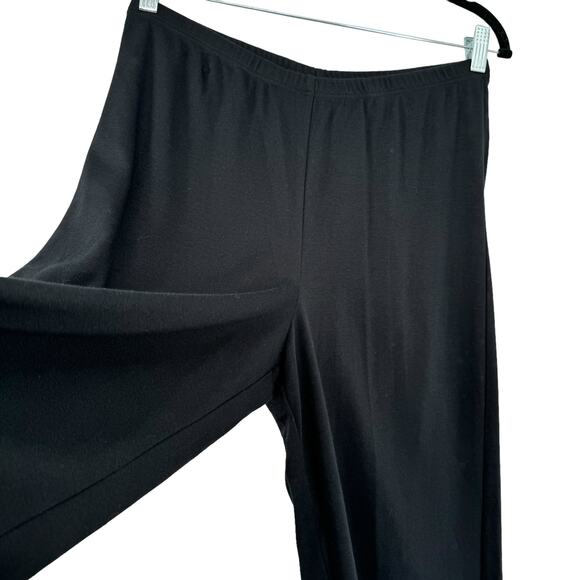 I Magnin 2 Piece Set M Black Long Sleeve Top Elastic Waist Pants Embroidered - Picture 9 of 15